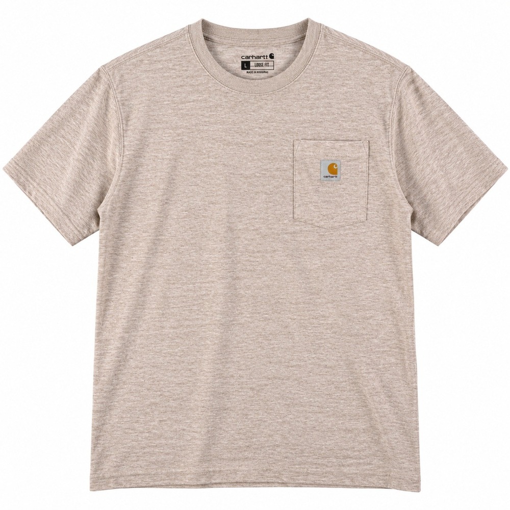 Carhartt Mens Loose Fit Short Sleeve Pocket T-Shirt Tan Heather Large Workwear